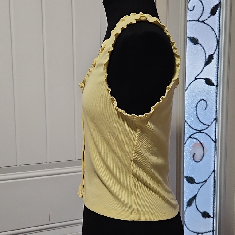 Wilfred Sloane Ruffled Tank Top In Yellow L - Picture 4 of 16